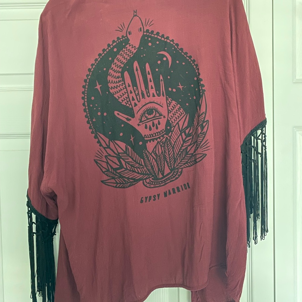 Gypsy Warrior, Shaw, maroon/black, one size